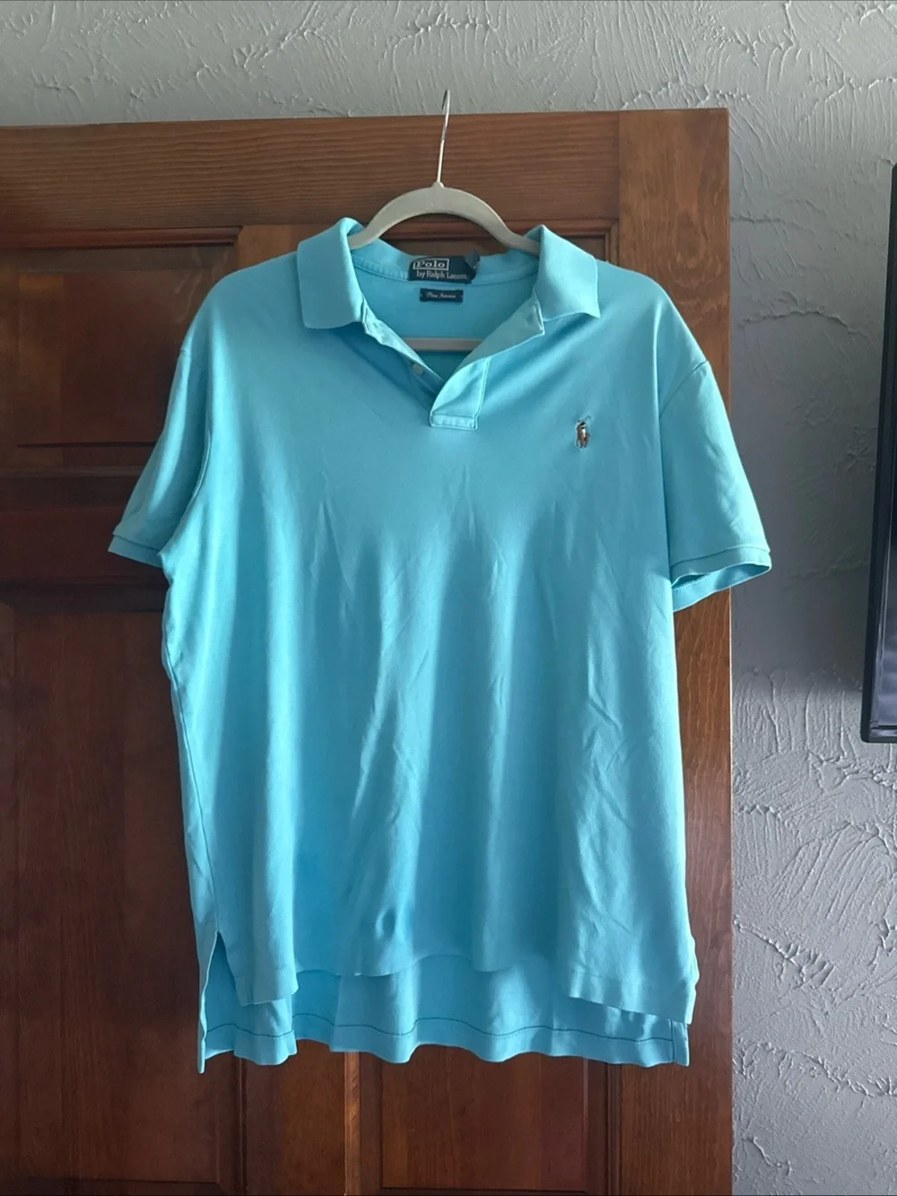 Polo Ralph Lauren Men’s Turquoise Blue Polo Shirt Large Pima Cotton